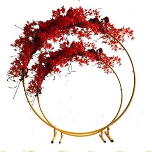 Circle metal stand wedding props birthday balloon table centerpieces round arch backdrop arch lawn artificial flower row stand