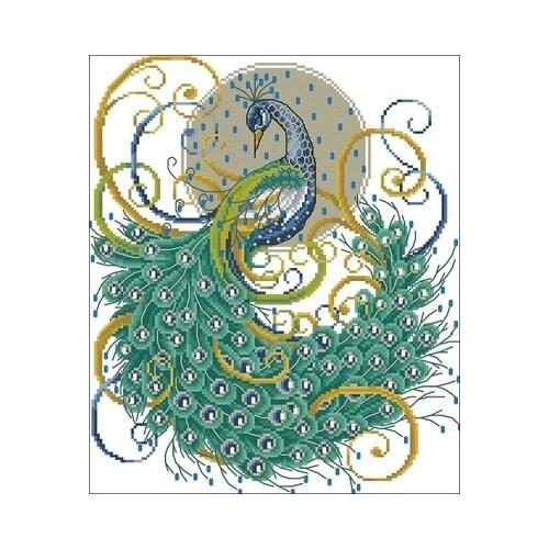 Magazine-Beautiful Peacock Needlework,For Embroidery,DIY 14CT Unprinted Arts Cross stitch kits Set Cross-Stitching Home Decor