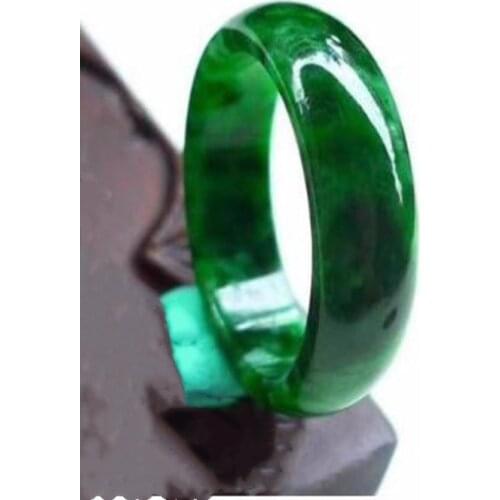 Jade Ring Natural Burmese Jade Dark Green Ring Jewelry Fine Jewelry Men‘s and Women’s Lucky Charms Green Ring Jewelry
