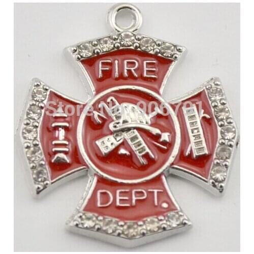 New Arrival 50pcs/lot Zinc Alloy Antique Silver and Rhodium Plated fire department hand stamped ladder pendants decoration