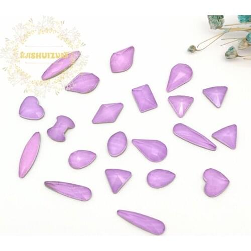 New arrival! Mixing Mocha Light Purple shape and sizes Glass Crystal Flatback rhinestones DIY Clothing accessories and nails