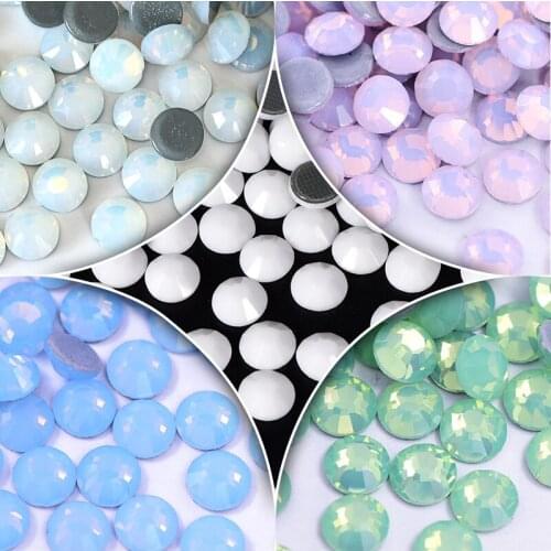 New Mix Size Crystal Opal Hot Fix Rhinestone Glass Stone Strass Hotfix Rhinestone Iron On Diamond For Wedding Dress B3953