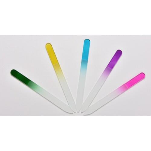 1PCS Durable Crystal Glass Nail Art Buffer Files Pro Women Girls Ladies File Manicure Device Tool Colors Random
