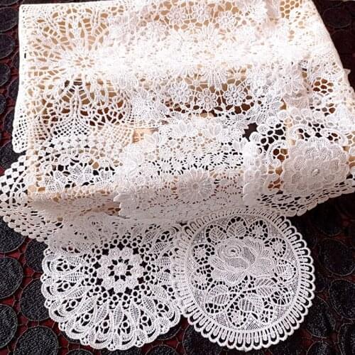 Coasters For Glasses Round Kitchen Accessories Dining Table Placemats Lace Embroidered Hollow Insulation Table Mat Home Decor