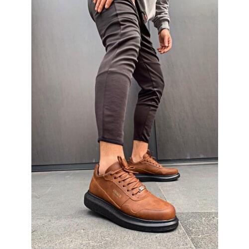 Knack High Sole Casual Leather Non-Casual Shoes Tan (Black Base) color Flexible Construction Easy Use Trend 2021 Original 040
