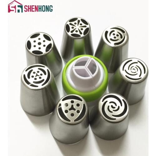 SHENHONG Icing Piping Tips Set Russian Pastry Nozzles Rose Flower Leaf Cupcake Cake Decorating
