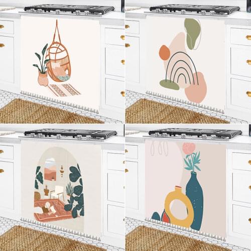 Nordic Short Curtains Tassel Decorative Half-curtain for Kitchen Cabinet Door Drape Wardrobe Dust Cover Room Home Ornament