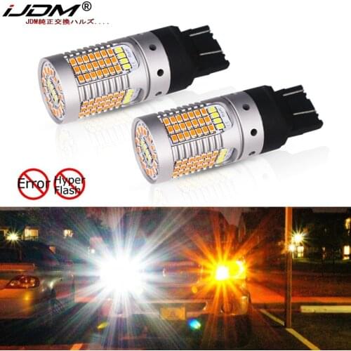 IJDM 7443 LED CANbus No Hyper Flash canbus Switchback Dual Color LED Turn Signal Light Bulbs For Ford F150 F250 F350 or Mustang