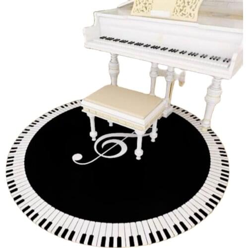Creative round Musical note piano carpet non-slip piano bench mat