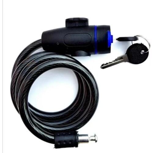 Universal Bicycle Lock Bicycle Bar Locks Stainless Steel For Castle Cable Coil Lock For Motorcycle Cycle MTB Bike With Key