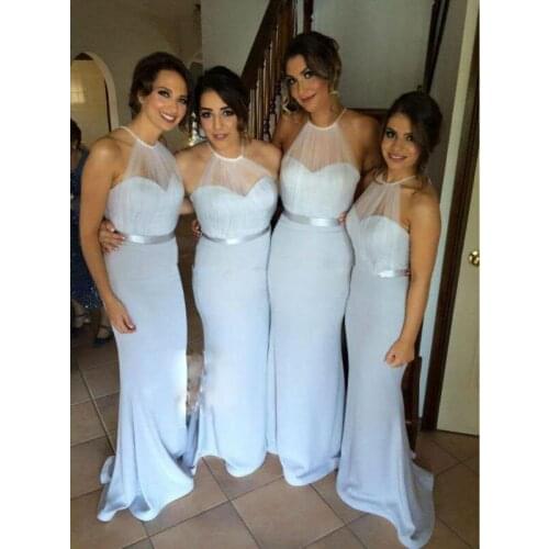 Delightful Ice Blue Mermaid Formal Gowns for Weddings and Party 2016 Long Bridesmaid Dresses Cheap Price