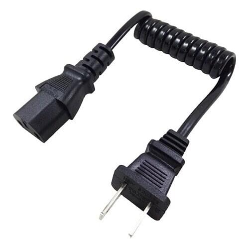 NEMA1-15P 2Pin JP US male plug IEC320 C13 IEC 320 female AC Short Portable Cord 10-30cm PU Retractable Spring Power cable 10A