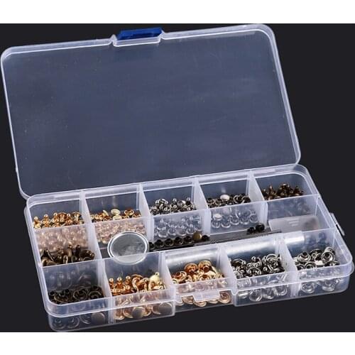 Garment Rivets Tool Set Double-Sided Round Spikes for Clothing Shoes Belt Bag Punk Diy Leather Craft Apparel Sewing Accessory