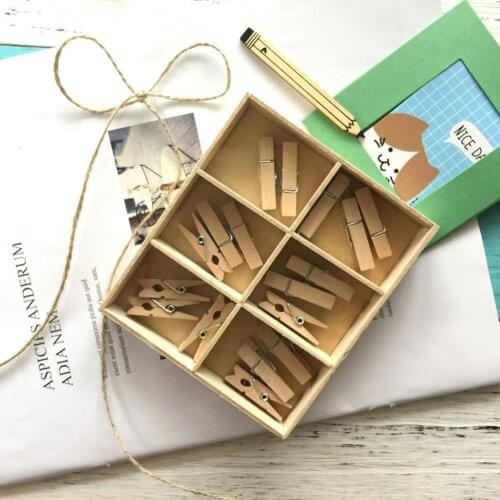 20 Pcs/set 2.5cm 3.5cm 4.5cm Wooden Clothes Clips Mini Clips Decoration Office Craft Clips Clothespin Clips Paper Photo Sch A7C9