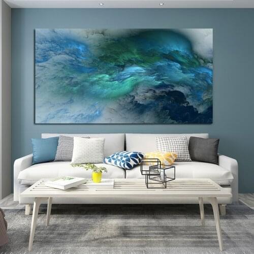Green and Blue Cloud Poster Wall Art Prints Modern Home Decoration Etsy Dropshipping Canvas Painting Pictures For Living Room