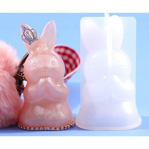 1Pcs 3D Geometric Rabbit Silicone Mold Crystal Epoxy Resin Molds DIY Crafts Handmade Making Mold Home Table Ornament