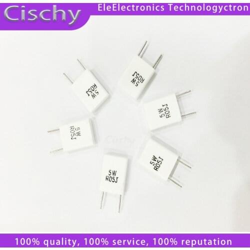10pcs BPR56 5W 0.001 0.1 0.15 0.22 0.25 0.33 0.5 ohm Non-inductive Ceramic Cement Resistor 0.1R 0.15R 0.22R 0.25R 0.33R 0.5R