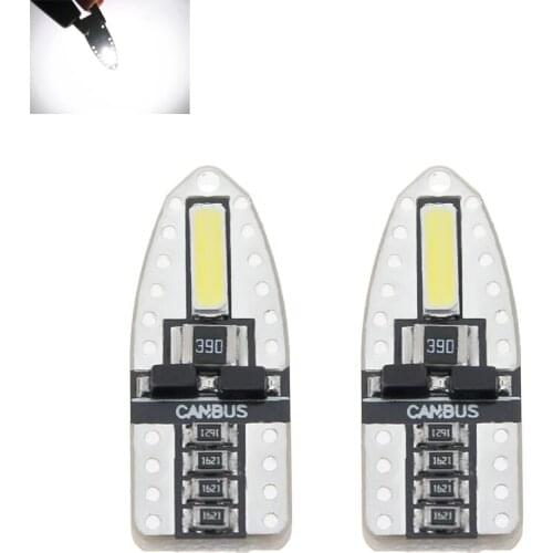 10Pcs W5W T10 CANBUS NO Error Free LED Bulbs 2SMD 194 168 2825 Wedge Car Replacement Interior Dome Map Trunk Bulb White 12V