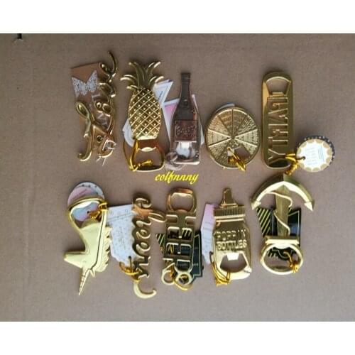 100pcs/lot Unicorn bottle Party Cheer Orange Lover Gold Pineapple shape Beer Bottle Opener Wedding Party Favors Gift 10 Styles
