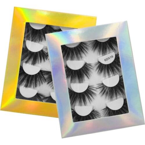 4 Pairs 3D Mink Hair False Eyelashes Criss-cross Wispy Cross Fluffy Length 25-30mm Lashes Extension Handmade Eye Makeup Tools