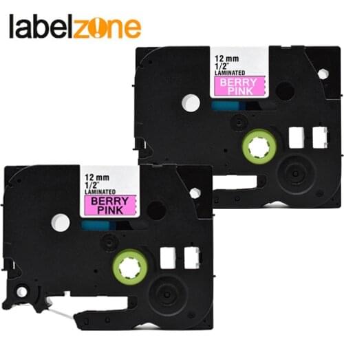 5Pcs White on Berry Pink Tze-MQP35 Label Tapes Compatible Brother P-touch Printers Flower Pattern 12mm for Brother P Touch