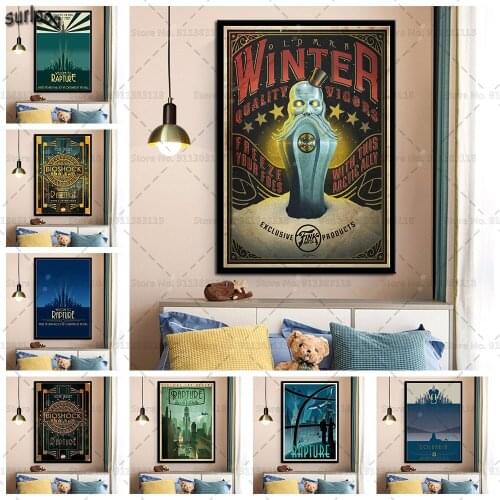 Bioshock Rapture Video Game Hot Movie Poster Prints Wall Art Posters Canvas Painting Picture for Living Room Home Decoration