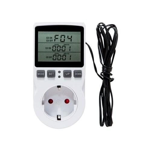 LCD Digital Thermostat Temperature Controller Socket Outlet With Timer Switch Heating Cooling Adjustment