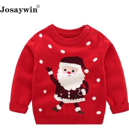 Baby Girl Children Festival Christmas Sweater Baby Girl 2020 O-Neck Knitted Sweater Kid Pullover Cartoon Autumn Newborn Sweater