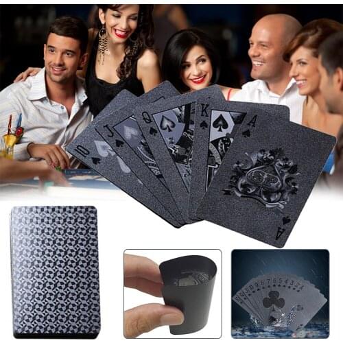 Cool Black Gold Foil Poker Waterproof Deck Of Cards Collective Playing Cards Diamond Poker Cards Use For Party Board Game