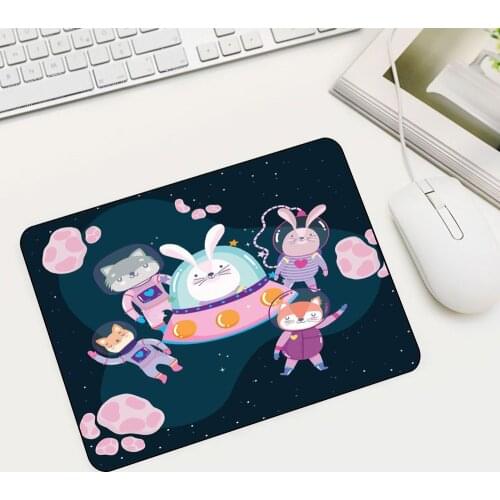 Anime Astronaut Small Mouse Pad with Lock Edge Gaming Accessories Gamer Notebook Keyboard Pad Non-slip Kawaii Mouse Pad Desk Mat