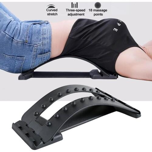 Fitness Back Massager Stretcher Waist Lumbar Spine Support Pain Relief Corrector Fitness