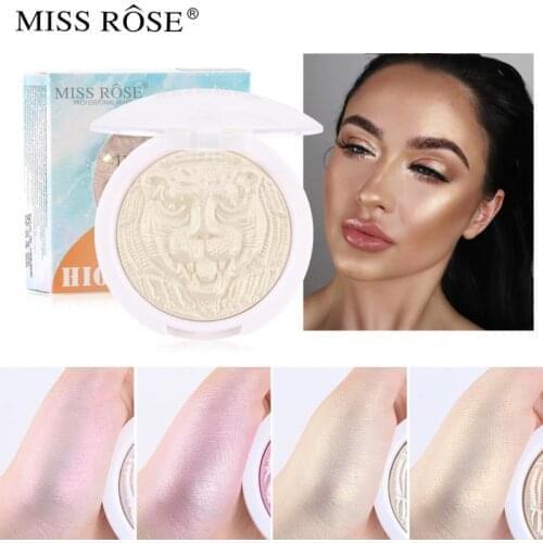 MISS ROSE 4 Color Highlighter Shimmer Palette Facial Makeup Face High Gloss Powder Contour Skin Base Highlight Cosmetics TSLM2