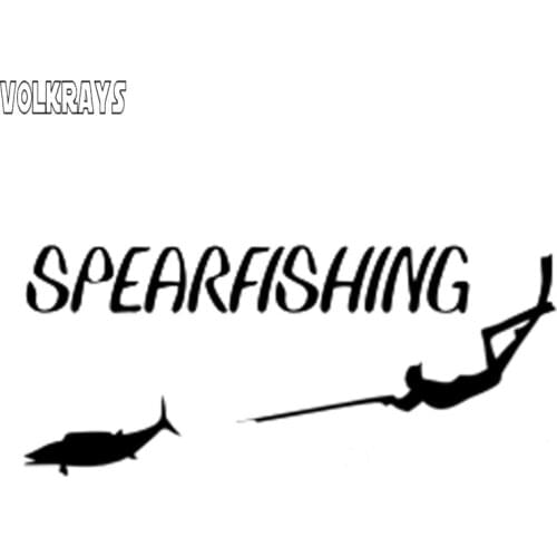 Volkrays Fashion Car Sticker Sperfishing Freediving Spearfish Accessories Reflective Waterproof Sunscreen Vinyl Decal,4cm*11cm