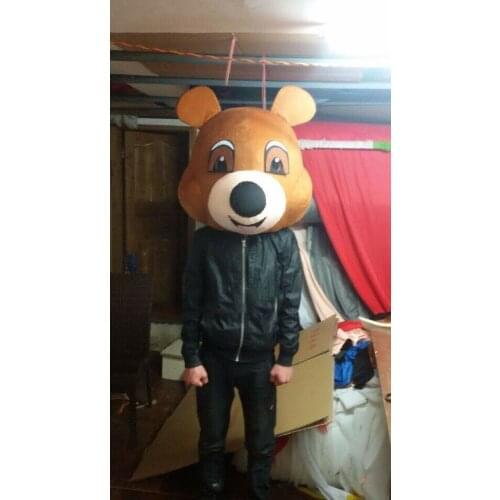 NEW Teddy Bear Head Mascot Costume Parade Suit Cosplay Party Fancy Dress Unisex NEW Birthday Gifts