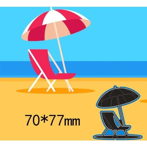New Metal Cutting Dies Beach Umbrella Chair For Card DIY Scrapbooking stencil Paper Craft Album template Dies 7*7.7cm