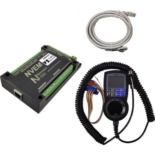 NVEM V2.1 NC controller kit NVUM V2.1 mach3 motion control system 3/4/5/6 axis control card and digital display 6 axis handwheel