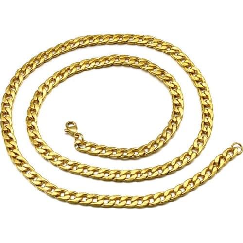 WT-BFN002 Wholesale fashion faceted curb chain big chunky stainless steel men chain necklace 24 inch long men steel necklace