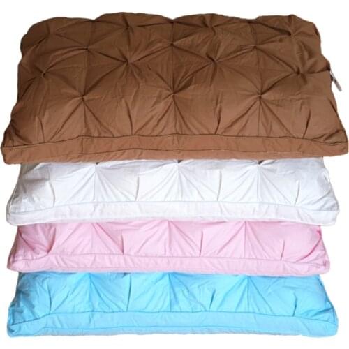 Goose/duck Down Bedding Pillow White/Blue/Pink/Brown Cotton Cover Soft French Style Bread Shape Sleeping pillow Filler