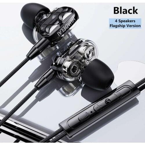 3.5mm Wired Headphones With Bass Earbuds Stereo Earphones Two headphone voice in one Sport Earphones Headset With Mic for xiaomi