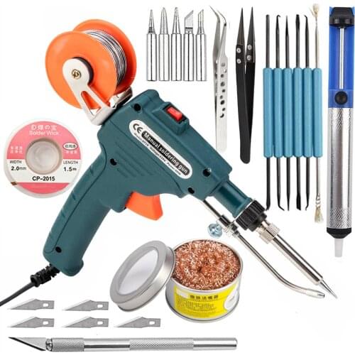 110V/220V 60W US/EU Plug Hand-held Internal Heating Soldering Iron Automatically Send Tin Gun Soldering Welding Repair Tool