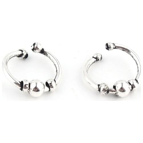 No Piercing pierced Ethnic Vintage Metal Color Small Endless Circle Hoop Earrings For Women Handmade Punk Nose Lip Body Jewelry