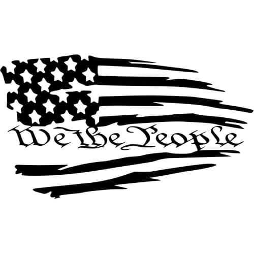 Tattered American Flag We The People Decal Vinyl Sticker Graphics for Car Truck SUV Van Wall Window Laptop