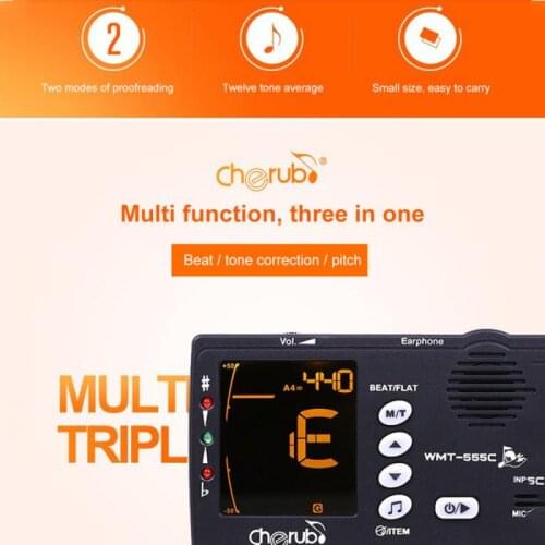 Guitar violin ukulele tuner can drop semitone vocal metronome multifunctional pitch meter Pick Musical Stringed Instruments 2021