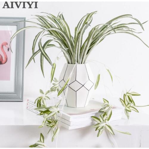 High-end simulation plant five head hanging orchid wall hanging living room indoor green plant basket potted ceiling decoration