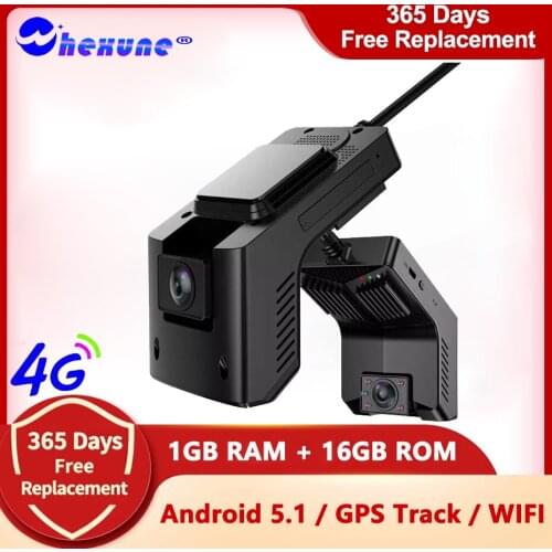 WHEXUNE 4G Android Car DVR FHD 1080P WiFi Dash Cam IR Night Vision GPS Tracking Dual Camera Live Monitoring taxi Drive Recorder