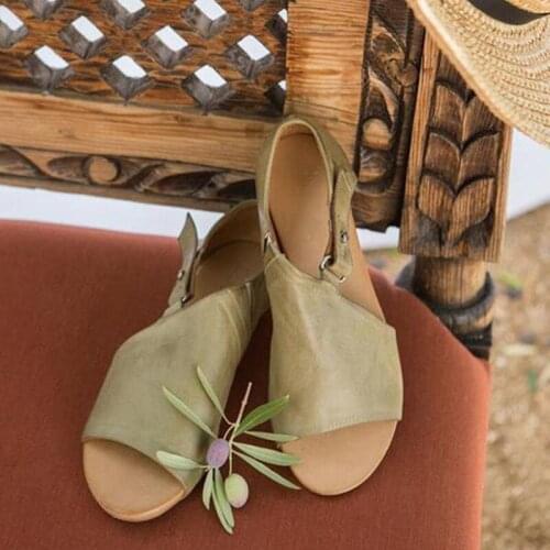 Women Sandals Soft Leather Flat Sandals Summer Shoes Woman Plus Size Peep Toe Beach Sandals Chaussures Femme Women Casual Shoes
