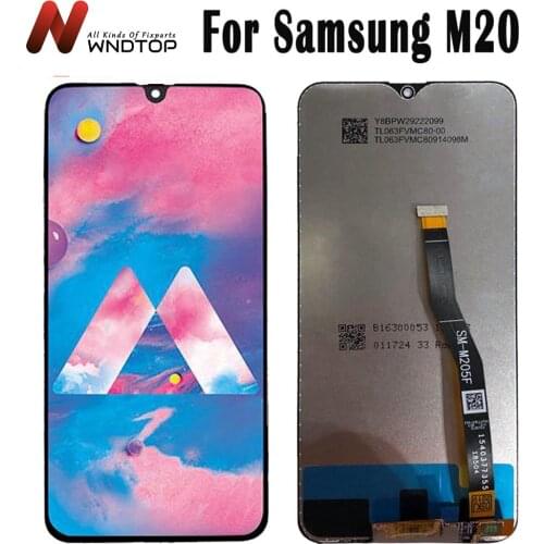 Amoled For 6.3'SAMSUNG Galaxy M20 Lcd Touch Screen Digitizer Assembly Replacement Parts For Samsung M20 Display M205F M205 Lcd