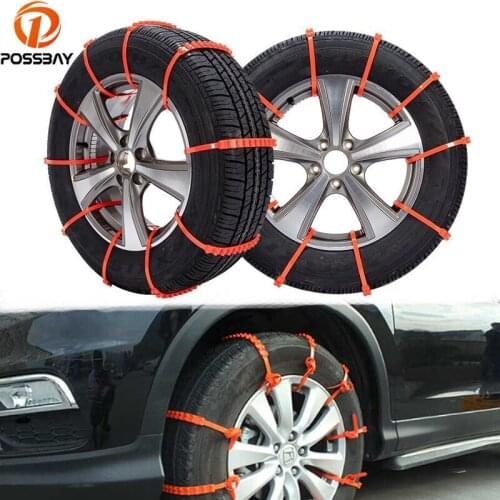 POSSBAY 10 Pcs Winter Tyres wheels Snow Chains Car Wheel Belt Winter Non Slip Tires Automobiles Accessories Anti Slip Tyre Chain