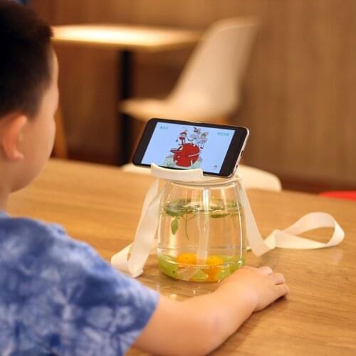 1300ml Cartoon Large Capacity Big Belly Water Cup Water Bottle Leakproof Cute Straw Strap Cups Fairy Bottles With Phone Holder