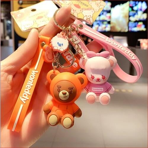 2020 New Animal Key Chain Cute Bear Key Chain Ring Car Chain Bag Pendant Childrens Toy Decorations For My Girlfriends Birthday